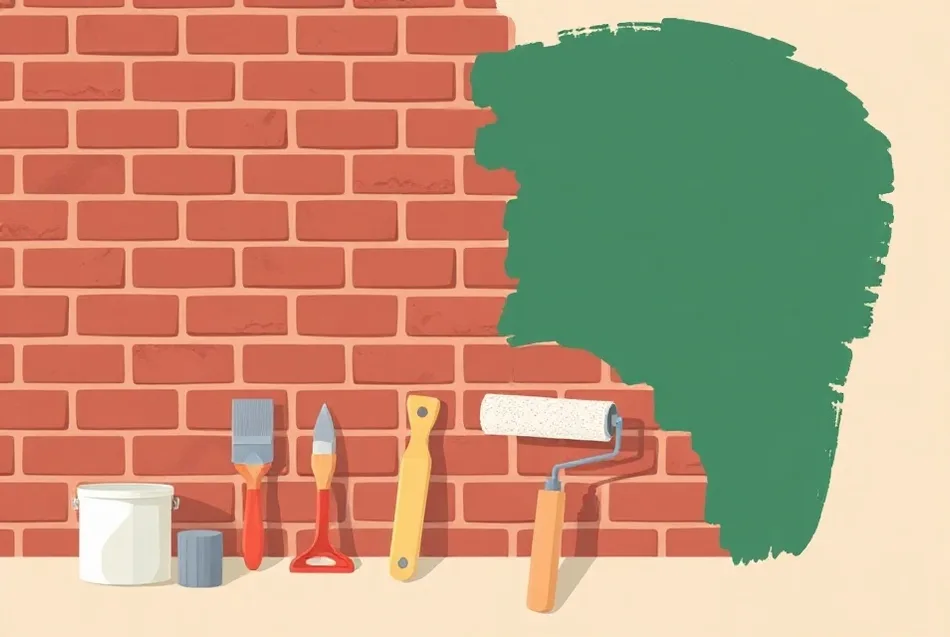 Outils de peinture disposés dans l'ordre des étapes du chantier